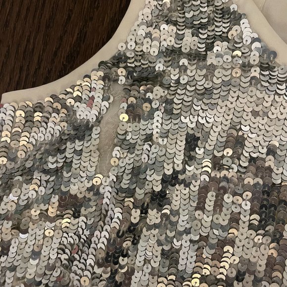 Club Monaco Silver Sequin Mini Sheath Dress - Picture 13 of 15